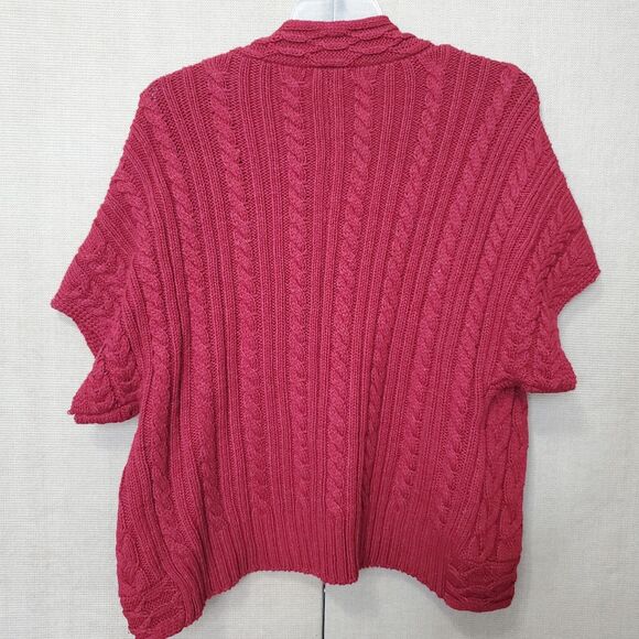Coldwater Creek Wool Blend Cable-Knit Open Short Sleeve Cardigan Size Large (14) - Picture 5 of 6